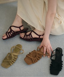 LAULEN（ローレン）の「strappy knot detail sandals / マルチストラップノットディテールサンダル（サンダル）」