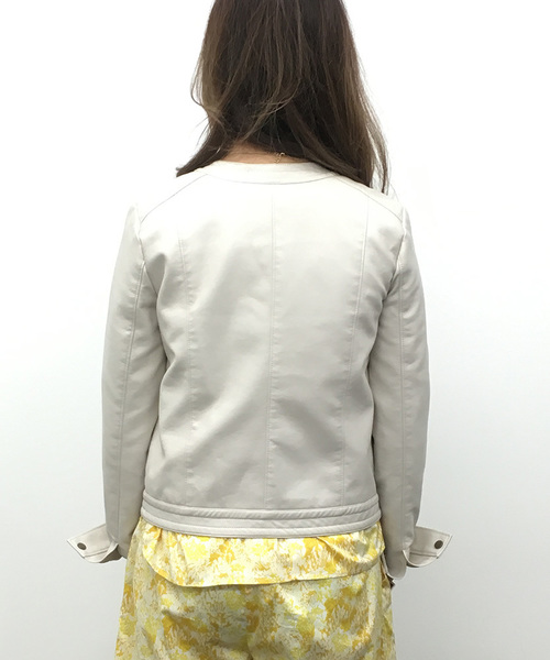 N.(N. Natural Beauty Basic)(エヌエヌナチュラルビューティーベーシック)の「フェイクレザーブルゾン(ブルゾン・レディース・ブラック/ベージュ/ホワイト・SMALL/MEDIUM)」の7枚目の写真