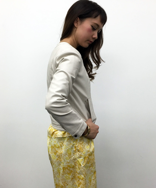 N.(N. Natural Beauty Basic)(エヌエヌナチュラルビューティーベーシック)の「フェイクレザーブルゾン(ブルゾン・レディース・ブラック/ベージュ/ホワイト・SMALL/MEDIUM)」の8枚目の写真