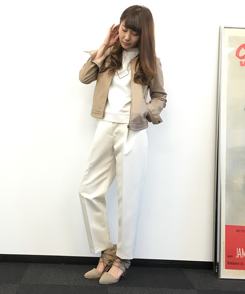 N.(N. Natural Beauty Basic)(エヌエヌナチュラルビューティーベーシック)の「フェイクレザーブルゾン(ブルゾン・レディース・ブラック/ベージュ/ホワイト・SMALL/MEDIUM)」の9枚目の写真