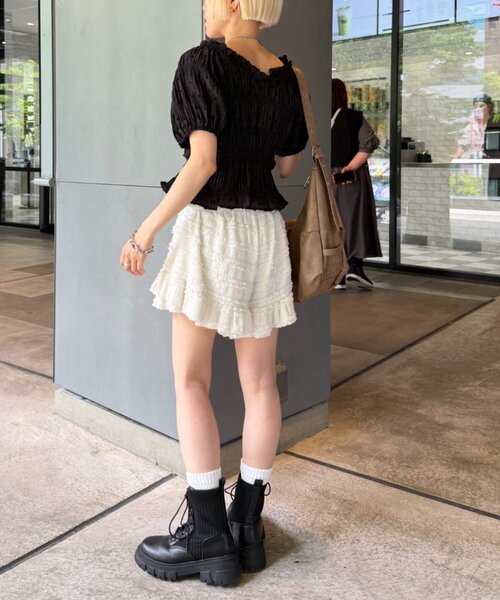 w closet(ダブルクローゼット)の「ドビードットホルターブラウス 夏服(シャツ/ブラウス・レディース・ブラック/オフホワイト/イエロー/ブルー・FREE)」の20枚目の写真