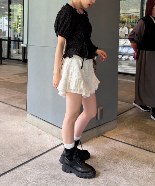 w closet(ダブルクローゼット)の「ドビードットホルターブラウス 夏服(シャツ/ブラウス・レディース・ブラック/オフホワイト/イエロー/ブルー・FREE)」の21枚目の写真