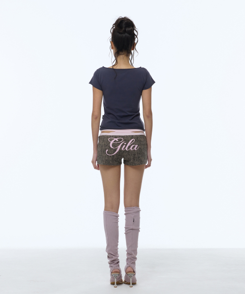 GILAARCHIVE(ギラアーカイブ)の「LEOPARD SMALL LOGO MICRO SHORTS_PINK(その他パンツ・レディース・その他・FREE)」の4枚目の写真