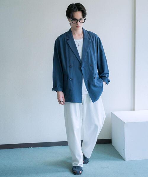 SENSE OF PLACE by URBAN RESEARCH(センスオブプレイスバイアーバンリサーチ)の「シアサッカーダブルジャケット(その他アウター・メンズ・ネイビー/ブラック・LARGE/MEDIUM)」の16枚目の写真