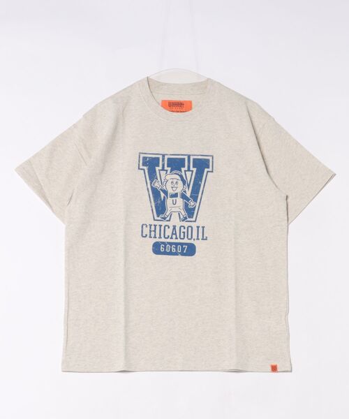 UNIVERSAL OVERALL(ユニバーサルオーバーオール)の「【72】【it】【UNIVERSAL OVERALL】College windyJ PT T(Tシャツ/カットソー・メンズ・ネイビー/オートミール/ブラック・LARGE/X-LARGE/XX-LARGE/MEDIUM)」の2枚目の写真