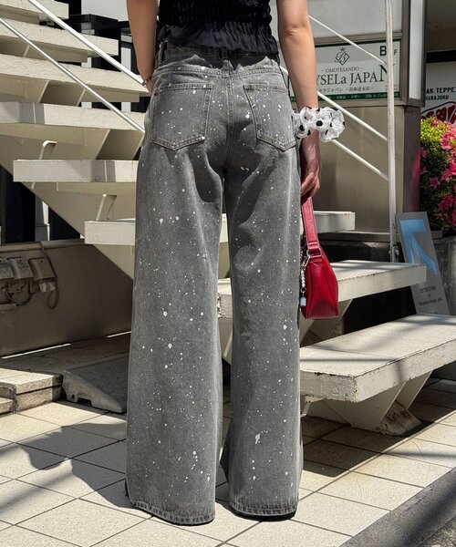 CIAOPANIC(チャオパニック)の「ダメージラインストーンワイドストレートデニム(デニムパンツ・レディース・ブラック/ブルー/ブラウン・MEDIUM/SMALL/X-SMALL)」の8枚目の写真