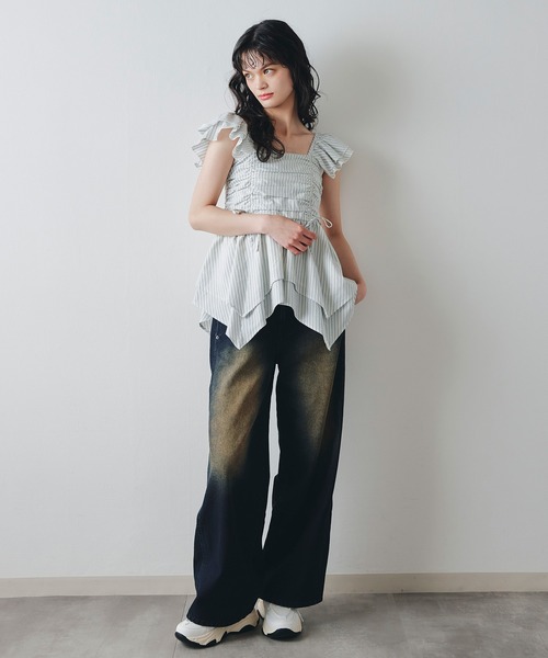 REDYAZEL(レディアゼル)の「イレヘムペプラムマルチストライプブラウス(シャツ/ブラウス・レディース・ブルー/ホワイト/サックスブルー・FREE)」の22枚目の写真