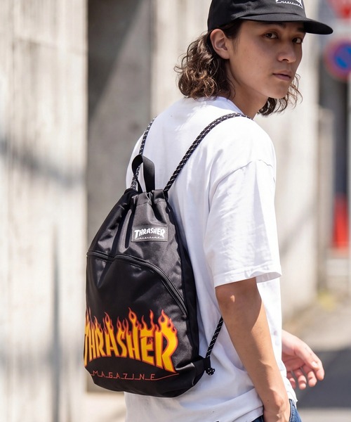 THRASHER(スラッシャー)の「【THRASHER/スラッシャー】ロゴプリント フロントポケット ナップサック(バックパック/リュック・メンズ・ブラック系その他2/ブラック系その他/ブラック系その他5/ブラック系その他4・FREE)」の7枚目の写真