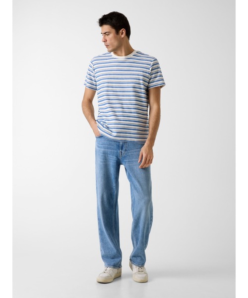 Guess(ゲス)の「MARINA Stripe Knit Crew Tシャツ 半袖(Tシャツ/カットソー・メンズ・ホワイト×ブルー・LARGE/XX-LARGE/MEDIUM/SMALL/X-LARGE)」の5枚目の写真