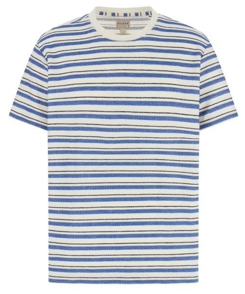 Guess(ゲス)の「MARINA Stripe Knit Crew Tシャツ 半袖(Tシャツ/カットソー・メンズ・ホワイト×ブルー・LARGE/XX-LARGE/MEDIUM/SMALL/X-LARGE)」の6枚目の写真