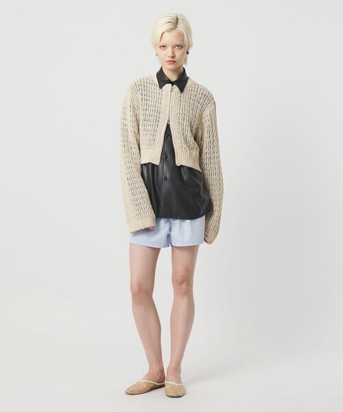 H BEAUTY&YOUTH UNITED ARROWS(エイチビューティーアンドユースユナイテッドアローズ)の「<H>ローゲージ ジップカーディガン(カーディガン/ボレロ・レディース・ナチュラル/ブラック・FREE)」の8枚目の写真