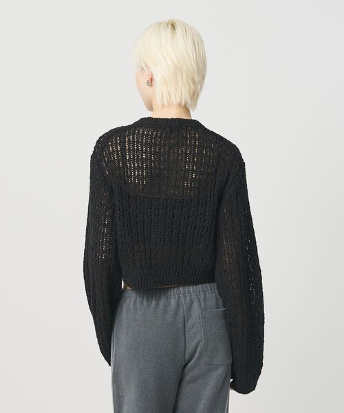 H BEAUTY&YOUTH UNITED ARROWS(エイチビューティーアンドユースユナイテッドアローズ)の「<H>ローゲージ ジップカーディガン(カーディガン/ボレロ・レディース・ナチュラル/ブラック・FREE)」の6枚目の写真