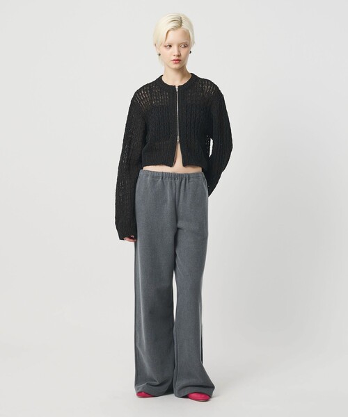 H BEAUTY&YOUTH UNITED ARROWS(エイチビューティーアンドユースユナイテッドアローズ)の「<H>ローゲージ ジップカーディガン(カーディガン/ボレロ・レディース・ナチュラル/ブラック・FREE)」の5枚目の写真