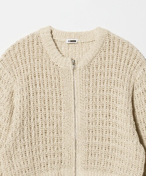 H BEAUTY&YOUTH UNITED ARROWS(エイチビューティーアンドユースユナイテッドアローズ)の「<H>ローゲージ ジップカーディガン(カーディガン/ボレロ・レディース・ナチュラル/ブラック・FREE)」の20枚目の写真