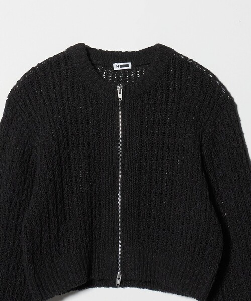 H BEAUTY&YOUTH UNITED ARROWS(エイチビューティーアンドユースユナイテッドアローズ)の「<H>ローゲージ ジップカーディガン(カーディガン/ボレロ・レディース・ナチュラル/ブラック・FREE)」の14枚目の写真