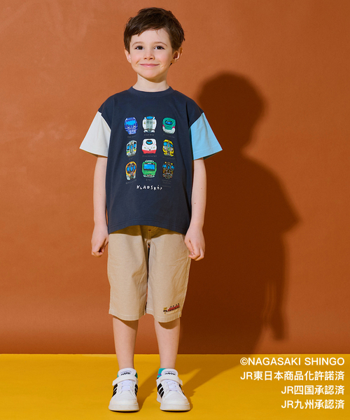 kladskap（クレードスコープ）の「正面電車クレイジーカラー半袖Tシャツ（Tシャツ/カットソー・キッズ・ライトグレー/ネイビー・110cm/100cm/90cm/120cm/130cm）」の20枚目の写真