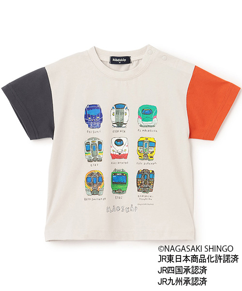 kladskap（クレードスコープ）の「正面電車クレイジーカラー半袖Tシャツ（Tシャツ/カットソー・キッズ・ライトグレー/ネイビー・110cm/100cm/90cm/120cm/130cm）」の11枚目の写真