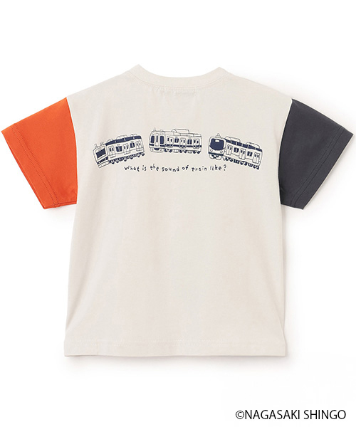 kladskap（クレードスコープ）の「正面電車クレイジーカラー半袖Tシャツ（Tシャツ/カットソー・キッズ・ライトグレー/ネイビー・110cm/100cm/90cm/120cm/130cm）」の12枚目の写真