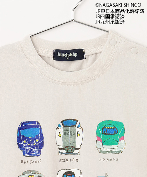 kladskap（クレードスコープ）の「正面電車クレイジーカラー半袖Tシャツ（Tシャツ/カットソー・キッズ・ライトグレー/ネイビー・110cm/100cm/90cm/120cm/130cm）」の13枚目の写真