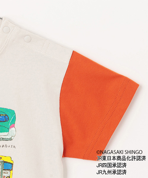 kladskap（クレードスコープ）の「正面電車クレイジーカラー半袖Tシャツ（Tシャツ/カットソー・キッズ・ライトグレー/ネイビー・110cm/100cm/90cm/120cm/130cm）」の15枚目の写真