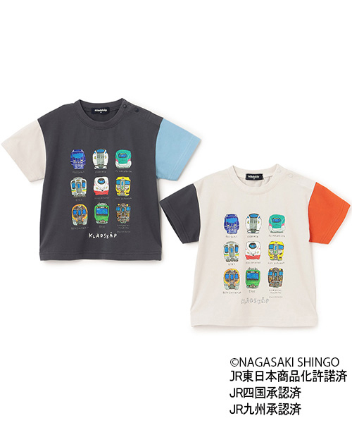 kladskap（クレードスコープ）の「正面電車クレイジーカラー半袖Tシャツ（Tシャツ/カットソー・キッズ・ライトグレー/ネイビー・110cm/100cm/90cm/120cm/130cm）」の19枚目の写真