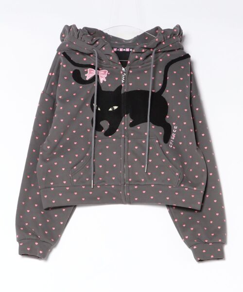 L.H.P(エルエイチピー)の「CFIERCE/フィアス/CAT POLKA DOT ZIPUP HOODIE(パーカー・レディース・グレー/ホワイト・S/M)」の8枚目の写真