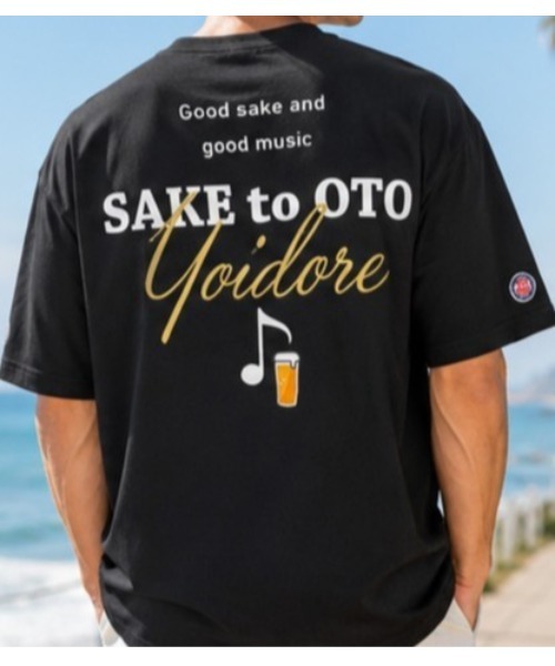 Sakka（サッカ）の「SAKE TO OTO グラフィックTEE　YOIDORE/酔いどれ（Tシャツ/カットソー・メンズ・ブラック/ホワイト・LARGE/MEDIUM）」の3枚目の写真