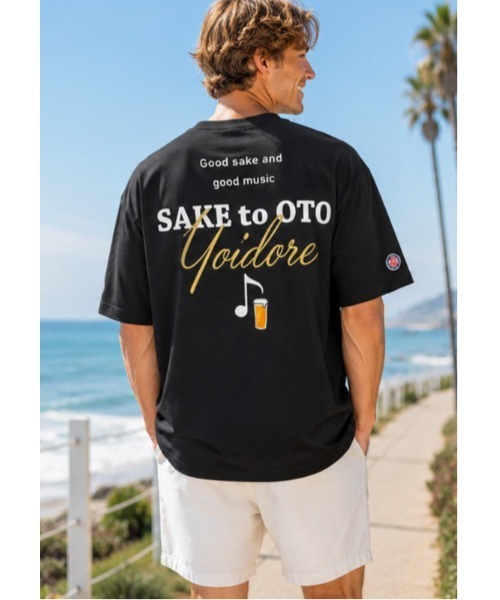 Sakka（サッカ）の「SAKE TO OTO グラフィックTEE　YOIDORE/酔いどれ（Tシャツ/カットソー・メンズ・ブラック/ホワイト・LARGE/MEDIUM）」の5枚目の写真