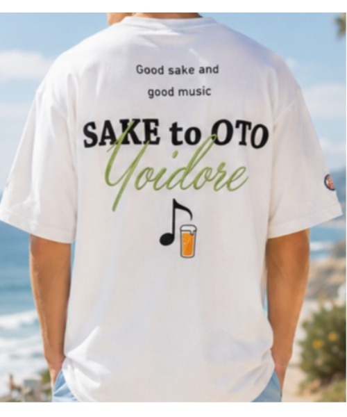 Sakka（サッカ）の「SAKE TO OTO グラフィックTEE　YOIDORE/酔いどれ（Tシャツ/カットソー・メンズ・ブラック/ホワイト・LARGE/MEDIUM）」の6枚目の写真