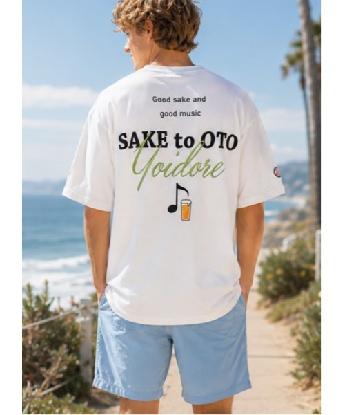 Sakka（サッカ）の「SAKE TO OTO グラフィックTEE　YOIDORE/酔いどれ（Tシャツ/カットソー・メンズ・ブラック/ホワイト・LARGE/MEDIUM）」の7枚目の写真