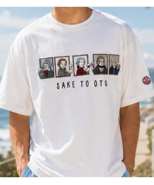 Sakka（サッカ）の「SAKE TO OTO グラフィックTEE　YOIDORE/酔いどれ（Tシャツ/カットソー・メンズ・ブラック/ホワイト・LARGE/MEDIUM）」の8枚目の写真