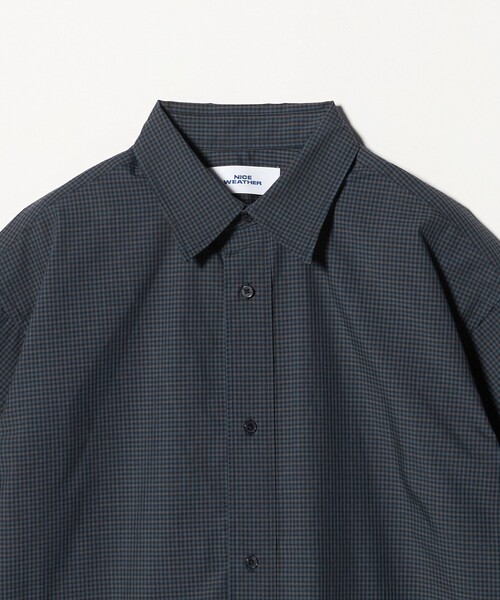 NICE WEATHER(ナイスウェザー)の「<NICE WEATHER>チェックショートスリーブシャツ(シャツ/ブラウス・メンズ・ネイビー/ライトグレー・S/L/M)」の6枚目の写真