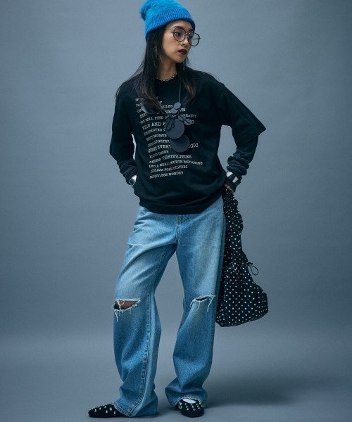 GEVS.(ジェイヴィス)の「フェイクレイヤードTシャツ<大きいサイズ有>GEVS.(Tシャツ/カットソー・レディース・チャコール/ブラック・M/5L/L/LL/3L/4L)」の8枚目の写真