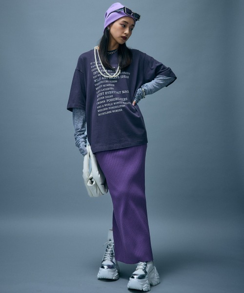 GEVS.(ジェイヴィス)の「フェイクレイヤードTシャツ<大きいサイズ有>GEVS.(Tシャツ/カットソー・レディース・チャコール/ブラック・M/5L/L/LL/3L/4L)」の21枚目の写真