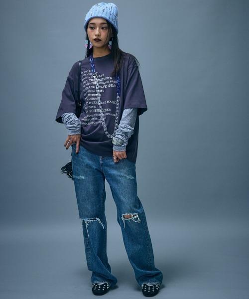 GEVS.(ジェイヴィス)の「フェイクレイヤードTシャツ<大きいサイズ有>GEVS.(Tシャツ/カットソー・レディース・チャコール/ブラック・M/5L/L/LL/3L/4L)」の22枚目の写真