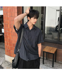 [COUTURE]ナイロンオーバーサイズポケット半袖シャツ - 2カラー