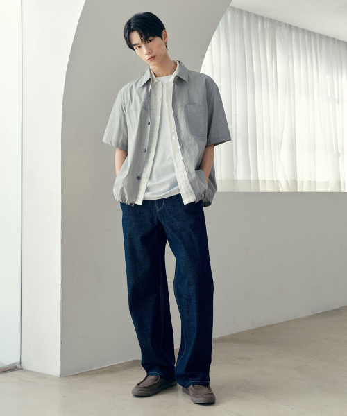 MINDBRIDGE（マインドブリッジ）の「[COUTURE]ナイロンオーバーサイズポケット半袖シャツ - 2カラー（シャツ/ブラウス・メンズ・チャコールグレー/ミント・100/110/95/105）」の14枚目の写真