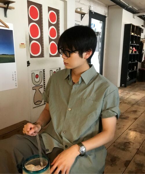 MINDBRIDGE（マインドブリッジ）の「[COUTURE]ナイロンオーバーサイズポケット半袖シャツ - 2カラー（シャツ/ブラウス・メンズ・チャコールグレー/ミント・100/110/95/105）」の19枚目の写真
