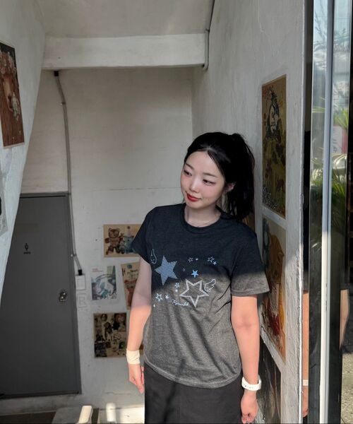 THE GREEN LAB（ザグリーンラボ）の「スターパッチST 半袖Tシャツ [ミント]（Tシャツ/カットソー・レディース・その他・FREE）」の2枚目の写真