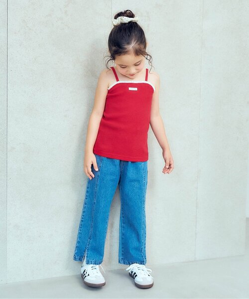 apres les cours(アプレレクール)の「レースフリルキャミ(キャミソール・キッズ・チャコール/サックスブルー/レッド/ミント・120/110/100/90/80/140/130)」の16枚目の写真