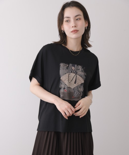 Bou Jeloud(ブージュルード)の「レディバッグモチーフTシャツ(Tシャツ/カットソー・レディース・オフホワイト/ブラック・FREE)」の1枚目の写真