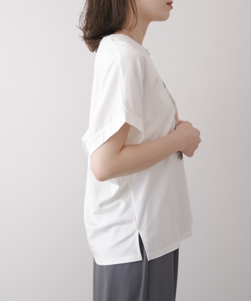 Bou Jeloud(ブージュルード)の「レディバッグモチーフTシャツ(Tシャツ/カットソー・レディース・オフホワイト/ブラック・FREE)」の16枚目の写真