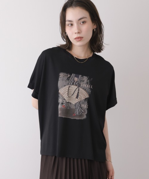 Bou Jeloud(ブージュルード)の「レディバッグモチーフTシャツ(Tシャツ/カットソー・レディース・オフホワイト/ブラック・FREE)」の9枚目の写真
