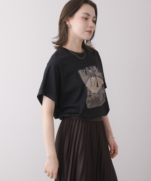 Bou Jeloud(ブージュルード)の「レディバッグモチーフTシャツ(Tシャツ/カットソー・レディース・オフホワイト/ブラック・FREE)」の12枚目の写真