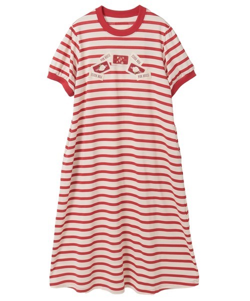 PINK HOUSE(ピンクハウス)の「ネームワッペンいっぱいカットソーワンピース(ワンピース・レディース・ブラック/ネイビー×ホワイト/ブラック×ホワイト/ホワイト×レッド/ホワイト・フリー)」の6枚目の写真