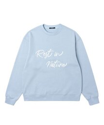 男女共用レタリングボリューム刺繍ベーシック裏毛スウェット (LT-BLUE) (HA2LT81_42)