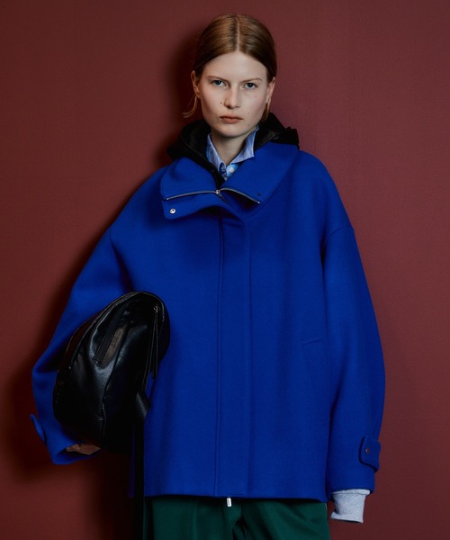 MAISON SPECIAL(メゾンスペシャル)の「【2026Autumn PRE-ORDER】Oversized High-Neck Midi Coat/オーバーハイネックミディコート(その他アウター・レディース・ブラック/マルチ/ブルー・FREE)」の2枚目の写真