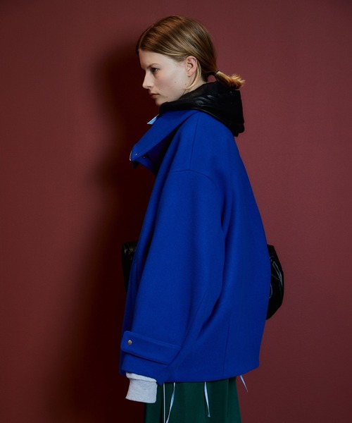 MAISON SPECIAL(メゾンスペシャル)の「【2026Autumn PRE-ORDER】Oversized High-Neck Midi Coat/オーバーハイネックミディコート(その他アウター・レディース・ブラック/マルチ/ブルー・FREE)」の10枚目の写真