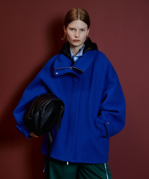 MAISON SPECIAL(メゾンスペシャル)の「【2026Autumn PRE-ORDER】Oversized High-Neck Midi Coat/オーバーハイネックミディコート(その他アウター・レディース・ブラック/マルチ/ブルー・FREE)」の9枚目の写真