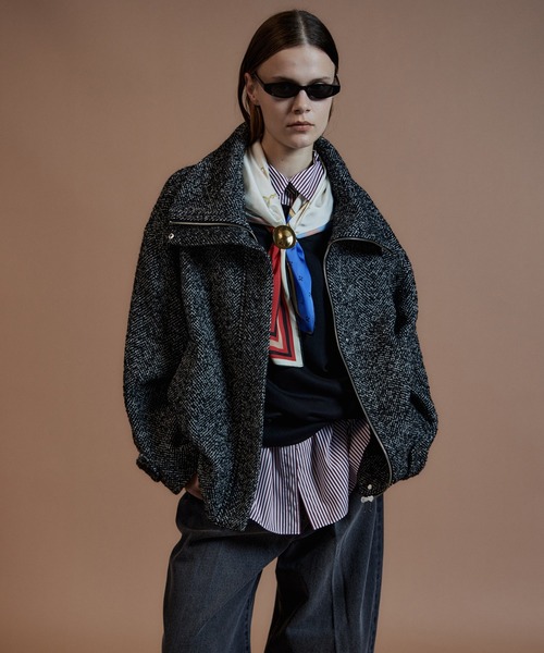MAISON SPECIAL(メゾンスペシャル)の「【2026Autumn PRE-ORDER】Oversized High-Neck Midi Coat/オーバーハイネックミディコート(その他アウター・レディース・ブラック/マルチ/ブルー・FREE)」の12枚目の写真